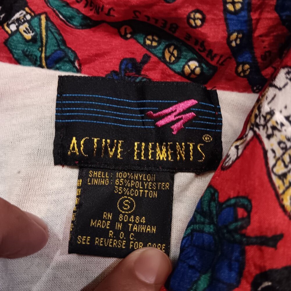 Vintage active elements christmas Jacket nylon sz… - image 5